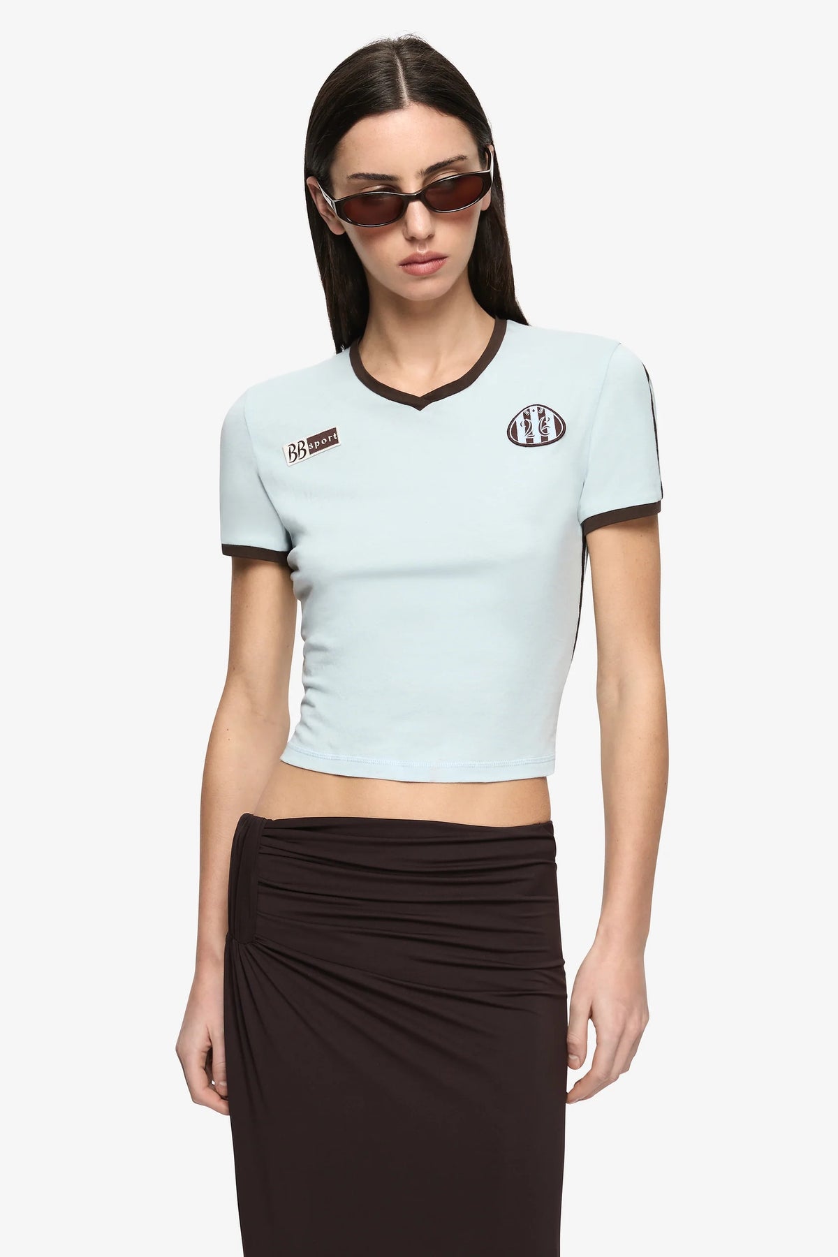 Bec + Bridge Solara Tee | Chocolate/Sky