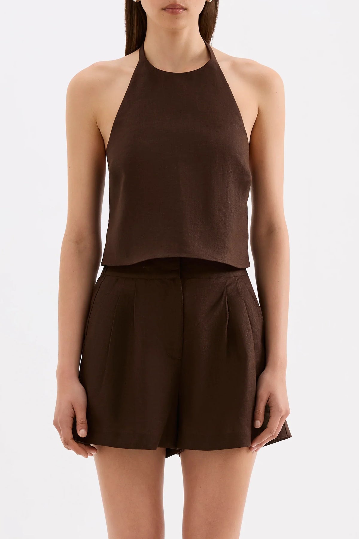 Nude Lucy Riya Linen Top | Chocolate