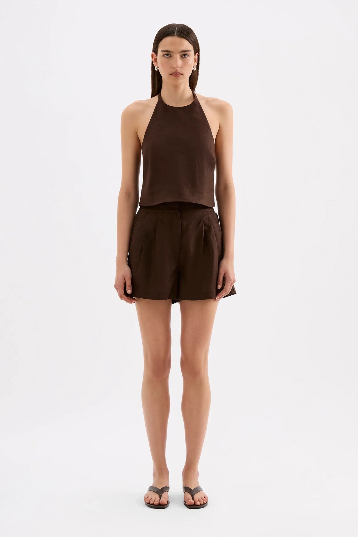 Nude Lucy Riya Linen Top | Chocolate