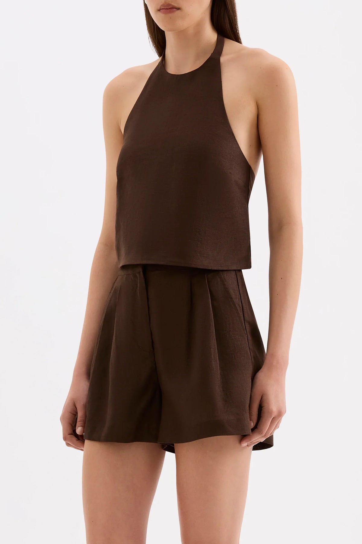 Nude Lucy Riya Linen Top | Chocolate