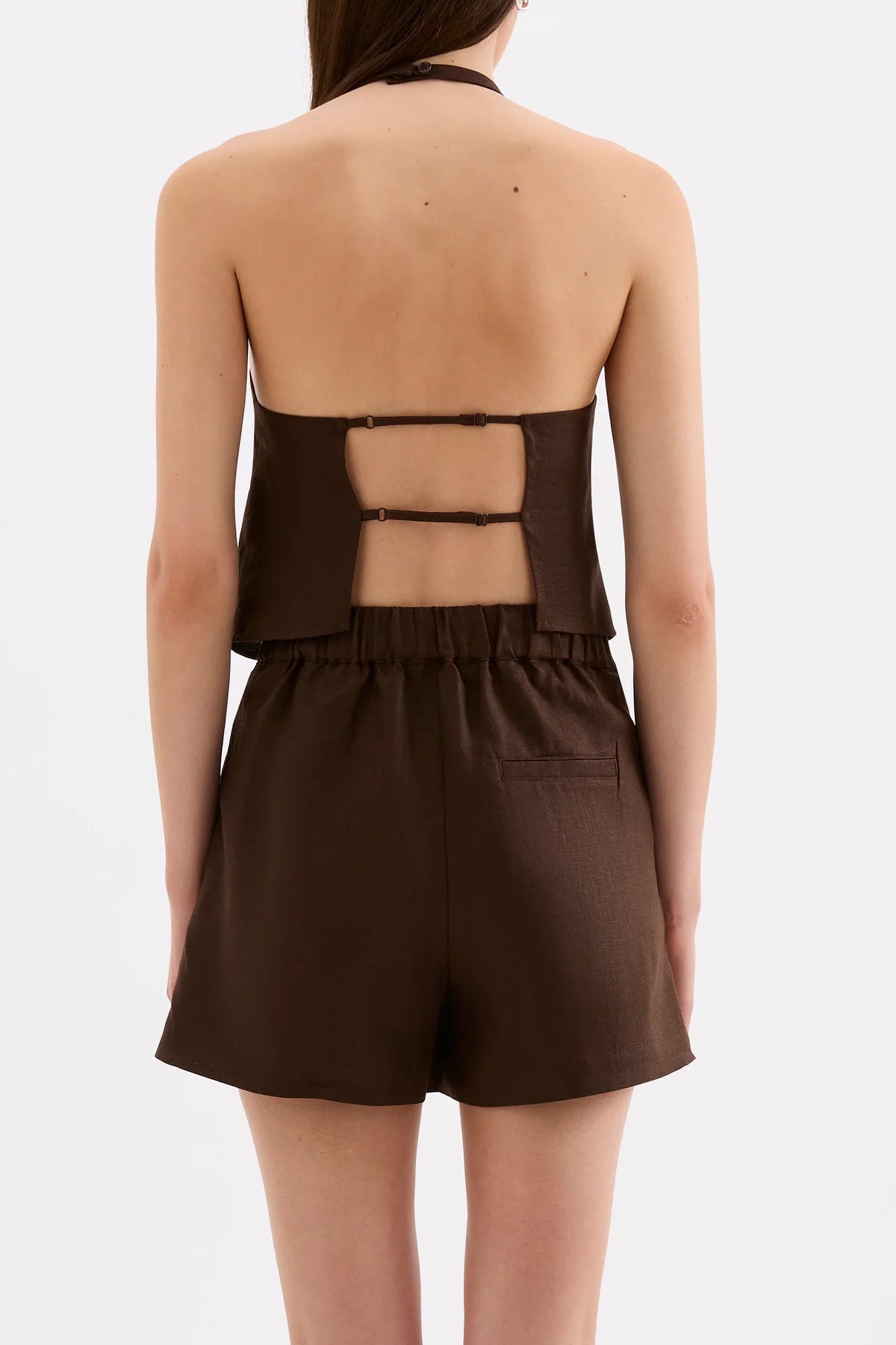 Nude Lucy Riya Linen Top | Chocolate