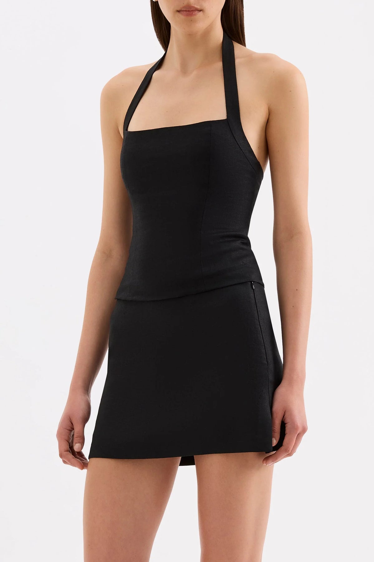 Nude Lucy Carey Linen Top | Black