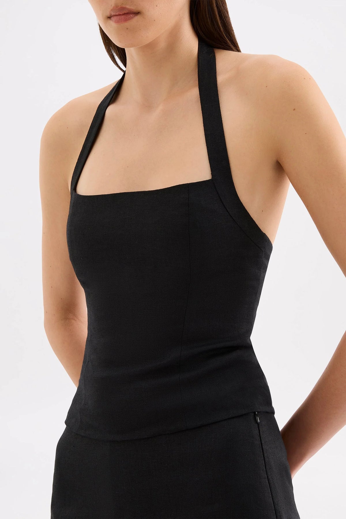 Nude Lucy Carey Linen Top | Black