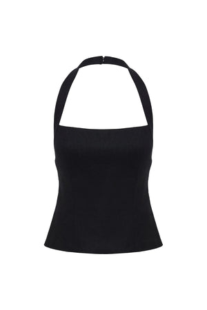 Nude Lucy Carey Linen Top | Black
