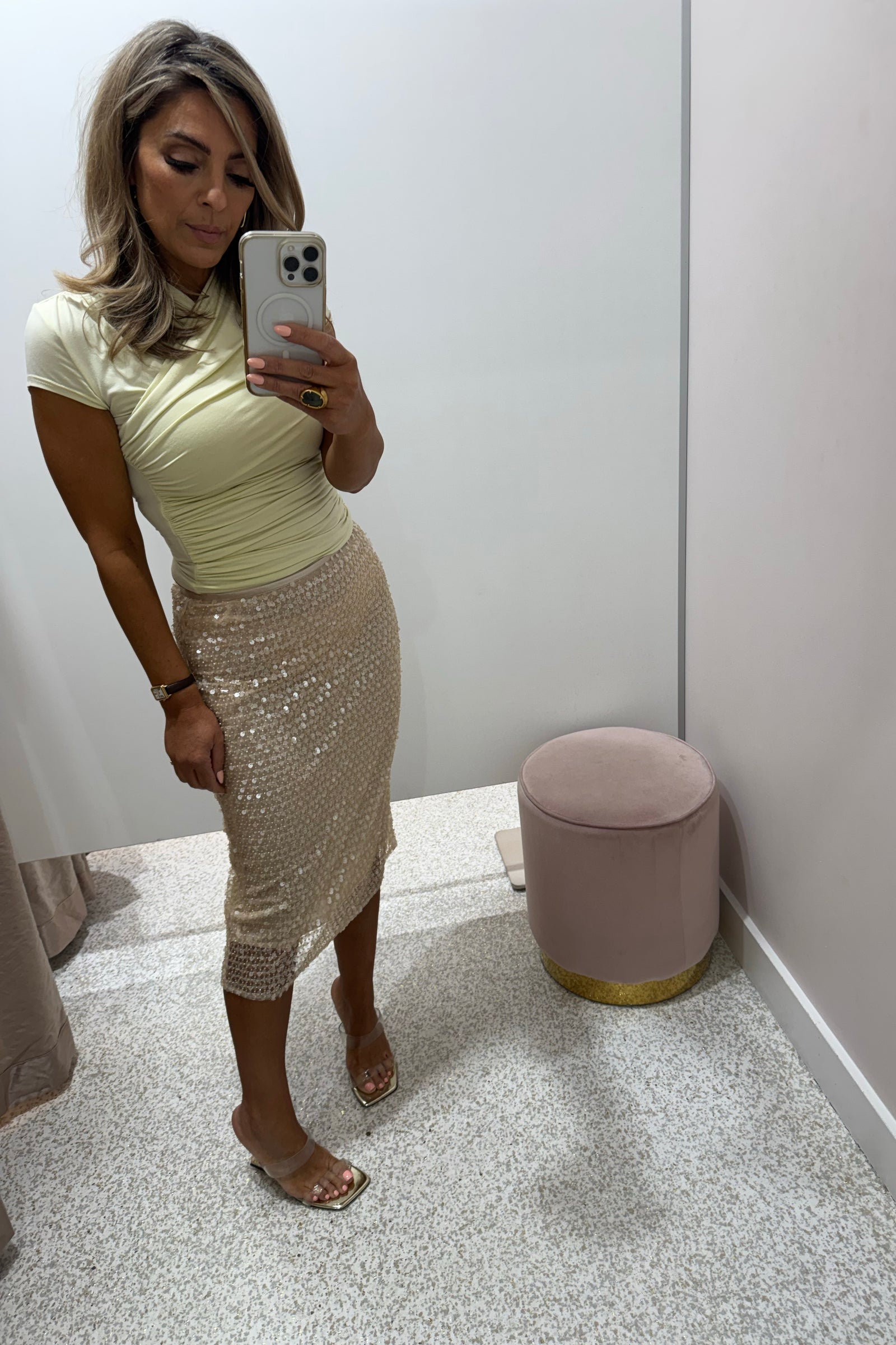 Shona Joy Everly Midi Skirt | Macadamia