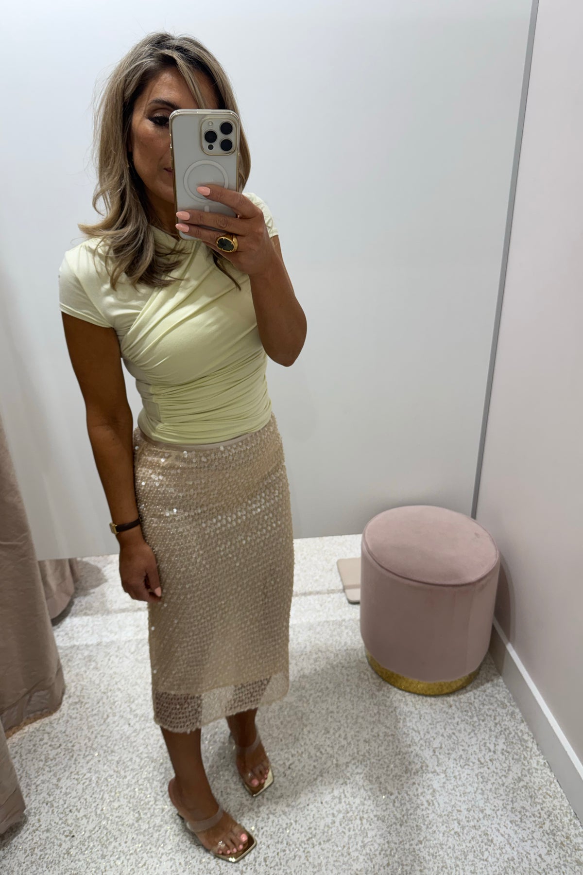 Shona Joy Everly Midi Skirt | Macadamia