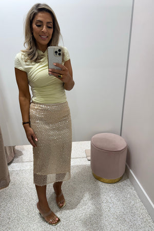 Shona Joy Everly Midi Skirt | Macadamia