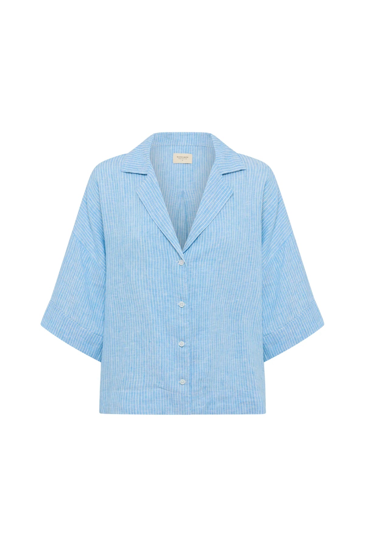 Nude Lucy Lounge Stripe Linen Shirt  | Cove Stripe