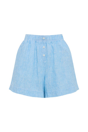 Nude Lucy Lounge Linen Stripe Short | Cove Stripe