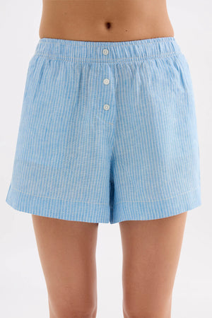 Nude Lucy Lounge Linen Stripe Short | Cove Stripe