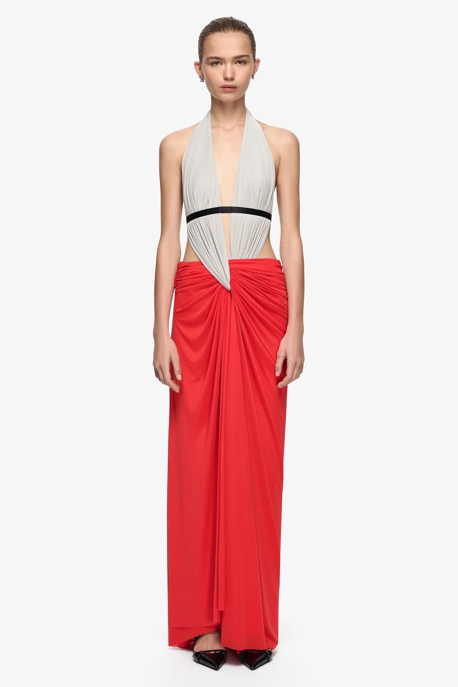 Bec + Bridge Anaya Cut-Out Maxi Dress | Dove Grey/Flame