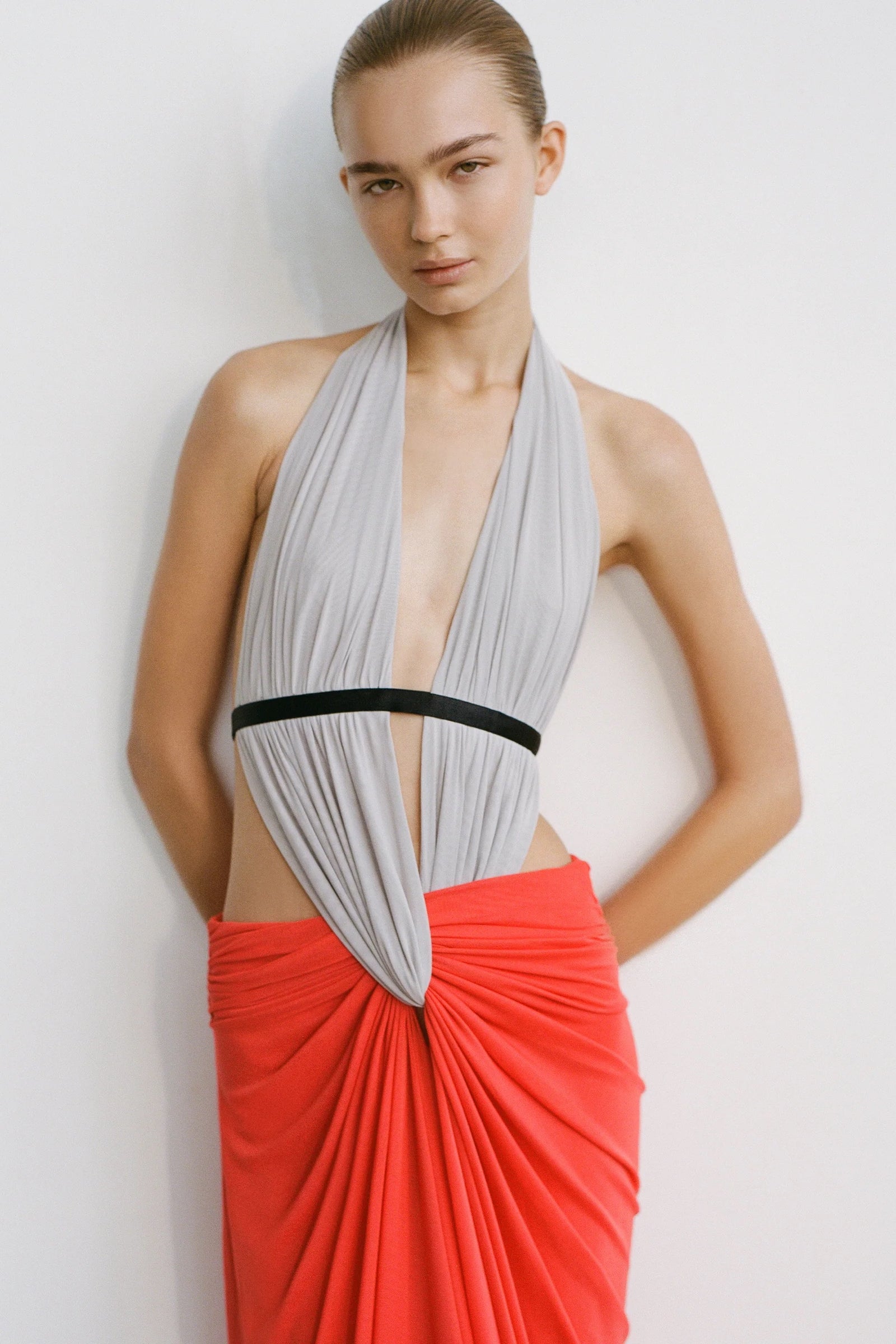 Bec + Bridge Anaya Cut-Out Maxi Dress | Dove Grey/Flame