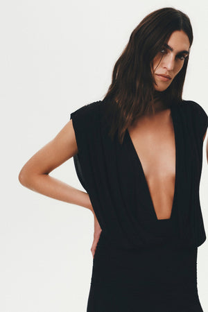 Bec + Bridge Isora Drape Maxi Dress | Black