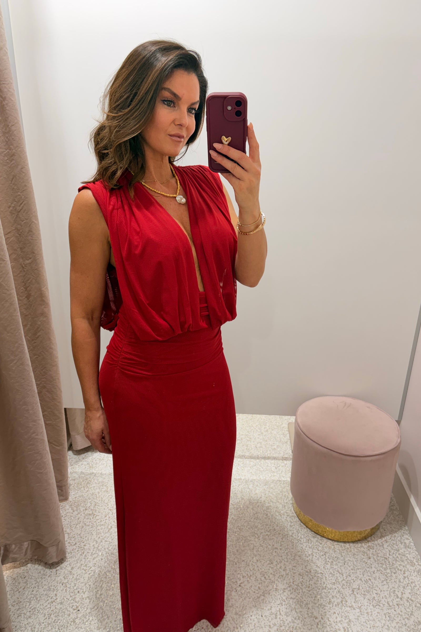 Bec + Bridge Isora Drape Maxi Dress | Ruby Red