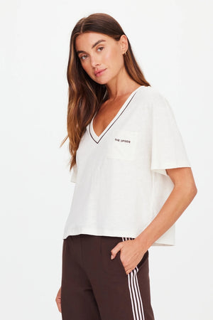 The Upside Elina V Neck Tee | Coconut