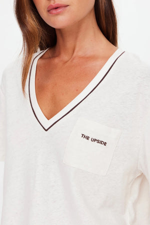 The Upside Elina V Neck Tee | Coconut