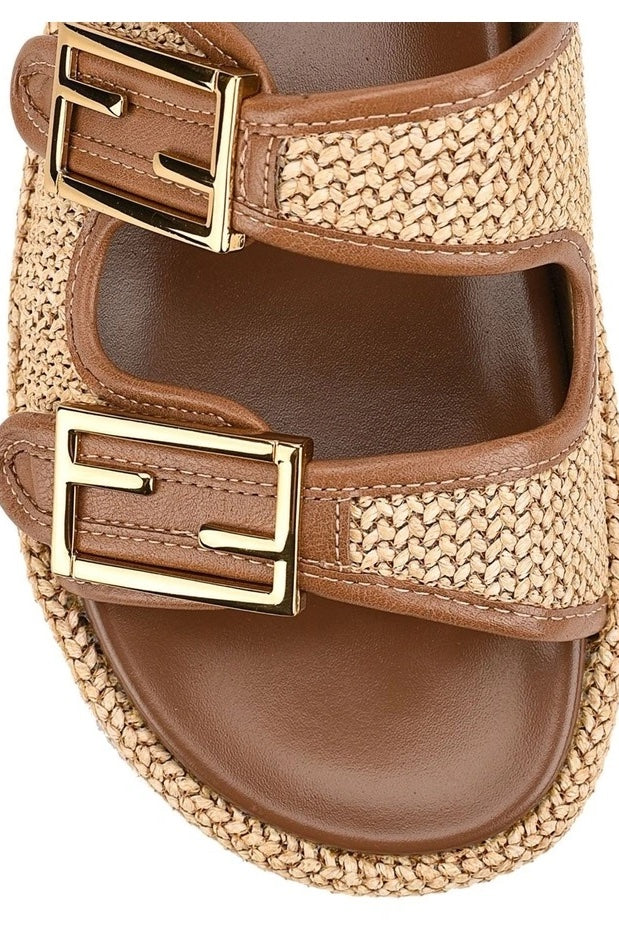 Siren Aphrodite Woven Flafotrm | Natural Weave/Tan