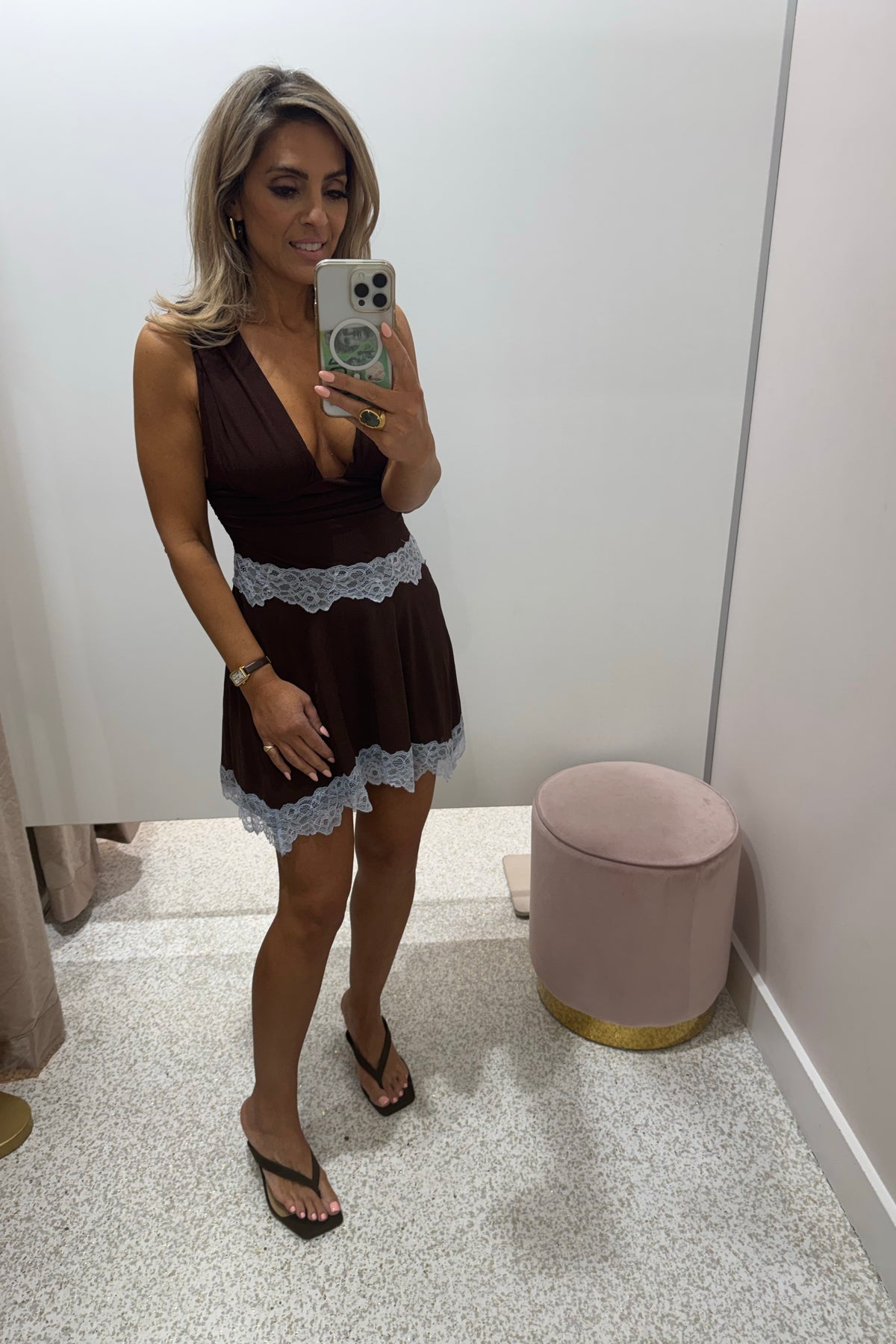 Sovere Studio Harlow Mini Dress | Chocolate/Sky