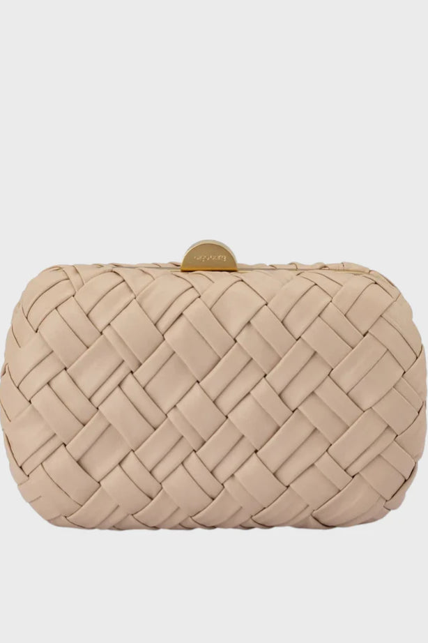 Olga Berg The Haven Woven Clutch Bag | Natural