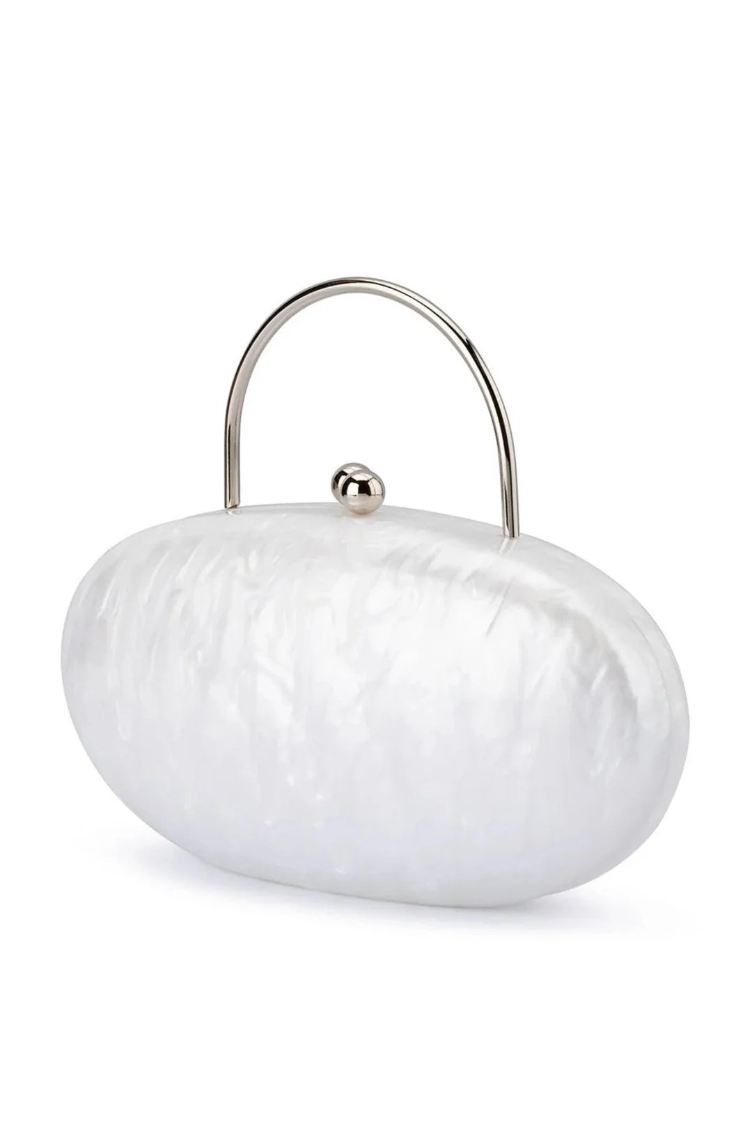 Olga Berg The Imelda Acrylic Clutch Bag | White