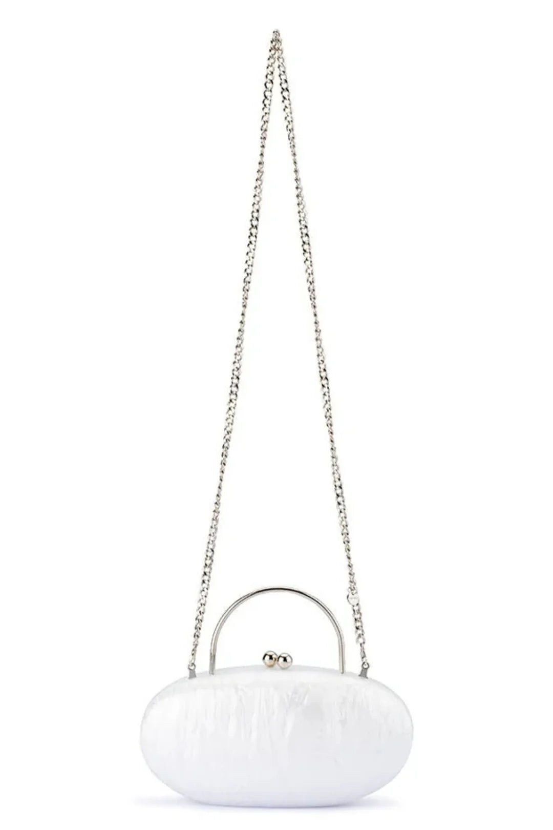 Olga Berg The Imelda Acrylic Clutch Bag | White