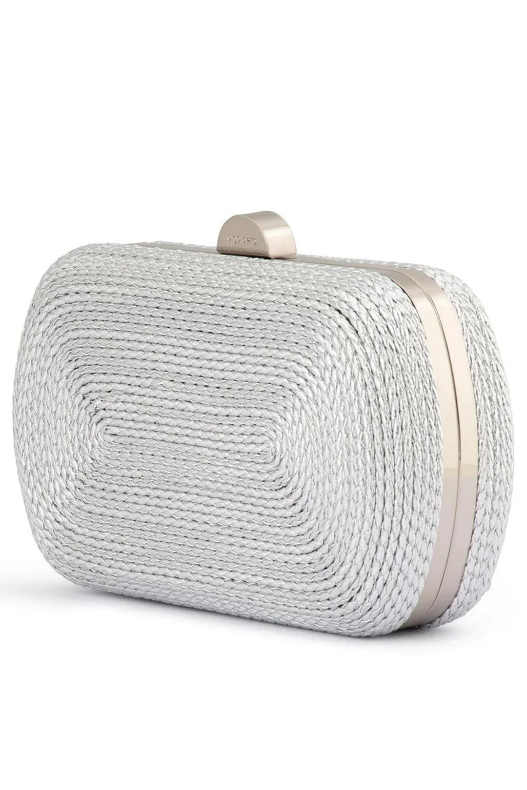 Olga Berg Martina Coiled Rope Clutch | Silver