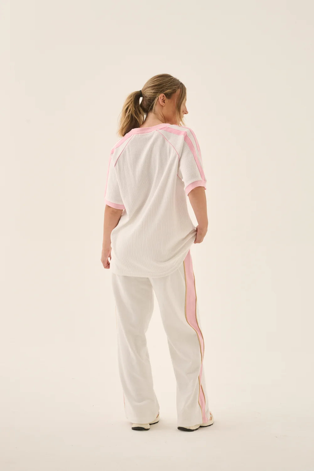 Araminta James James College Waffle Tee | Snow  || PRE_ORDER ETA 17/10/2026