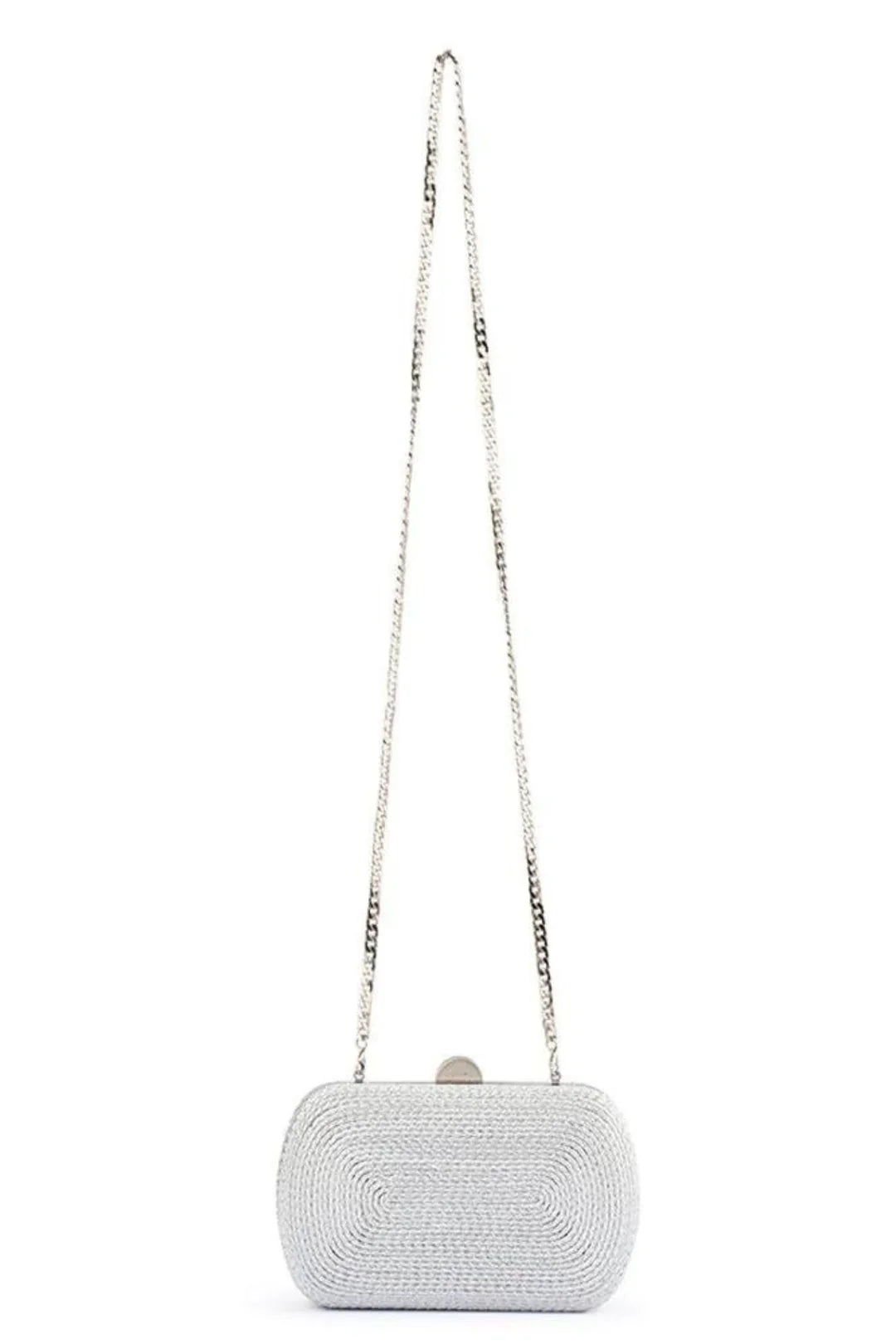 Olga Berg Martina Coiled Rope Clutch | Silver