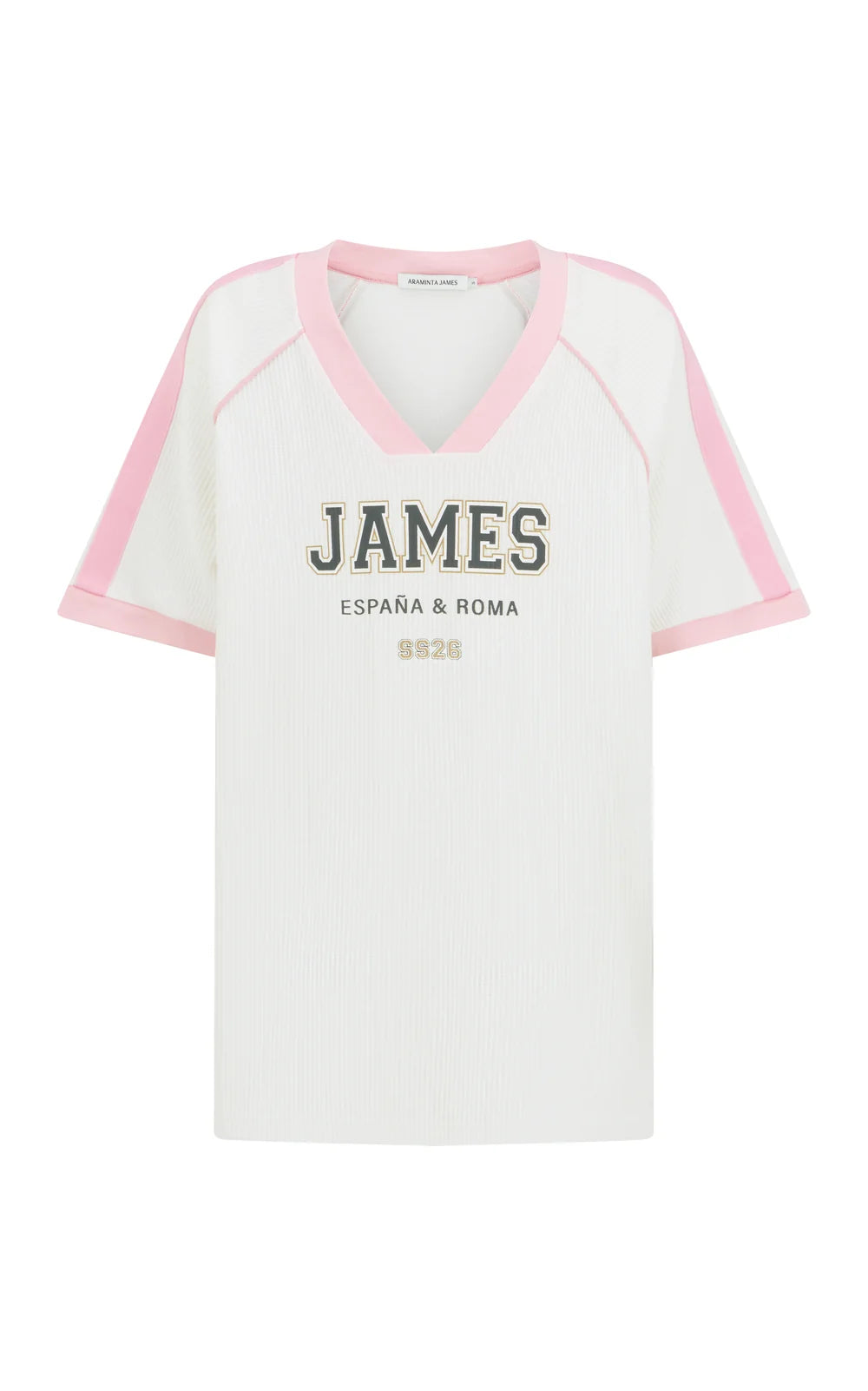 Araminta James James College Waffle Tee | Snow  || PRE_ORDER ETA 17/10/2026