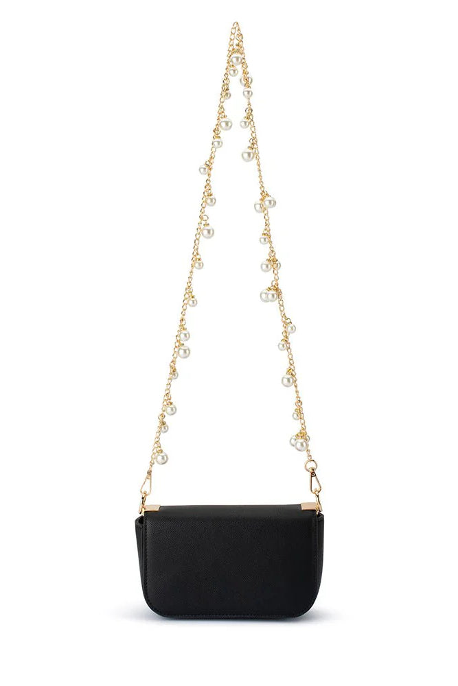 Olga Berg Lyla Pearl Shoulder Bag | Black