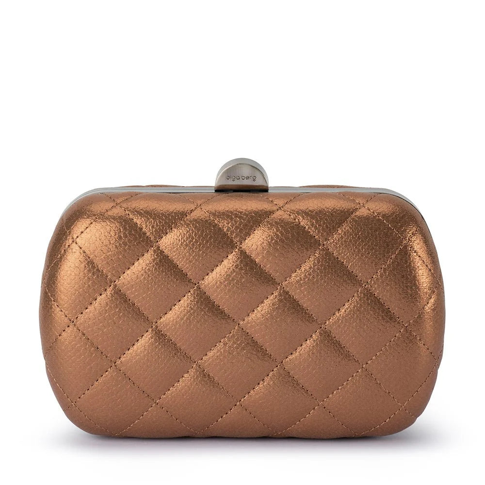 Olga Berg Zoey Quilted Clutch | Copper