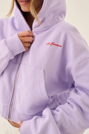 Araminta James A James Zip Thru Hoodie | Lavender  || PRE_ORDER ETA 17/10/2026