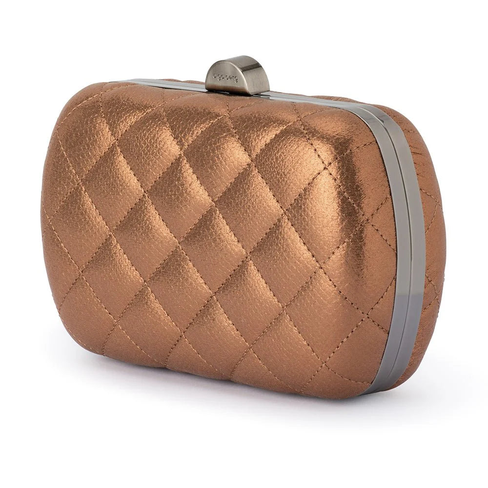 Olga Berg Zoey Quilted Clutch | Copper