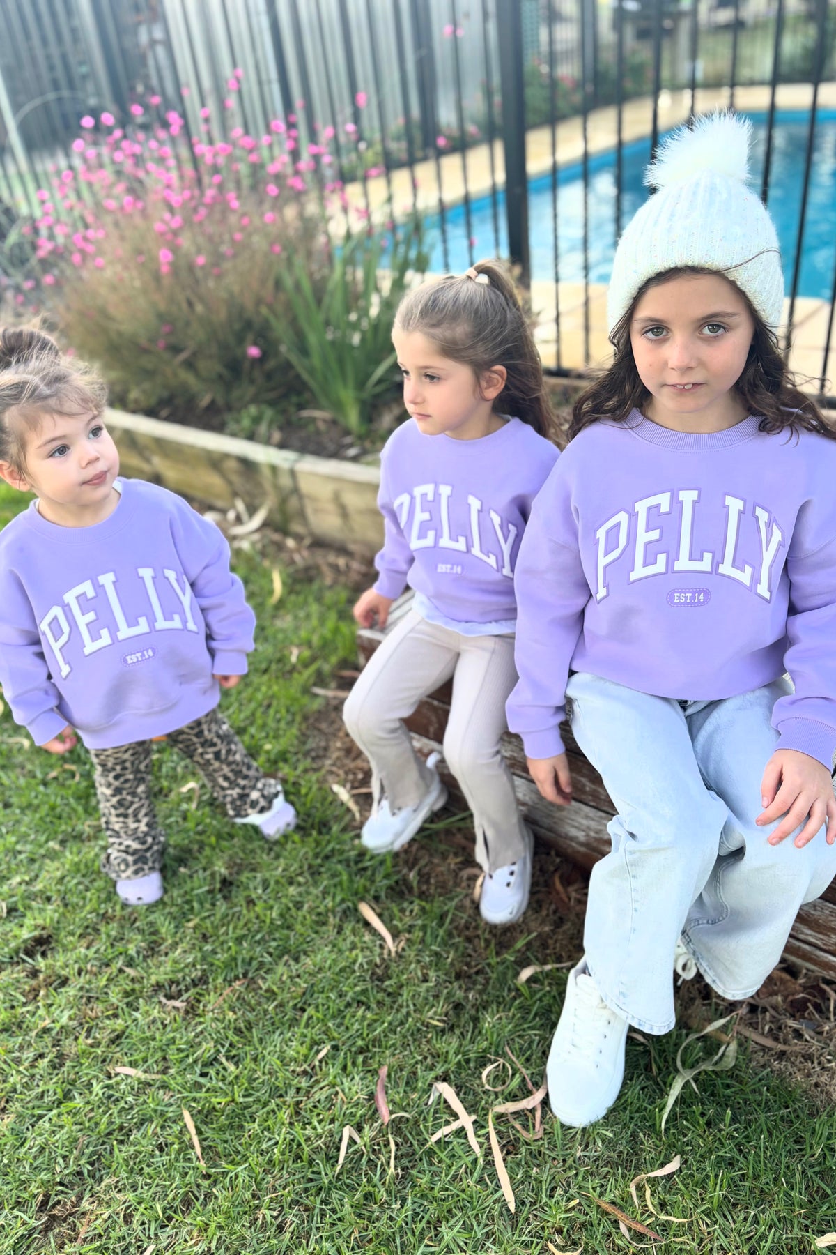 FIFI & ANNIE BOUTIQUE EXCLUSIVE X Ena Pelly Kids Lilly Oversized College Sweater | Lilac