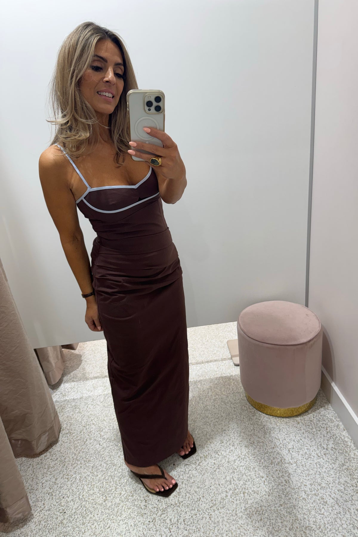 Sovere Studio Britta Dress | Chocolate/Sky