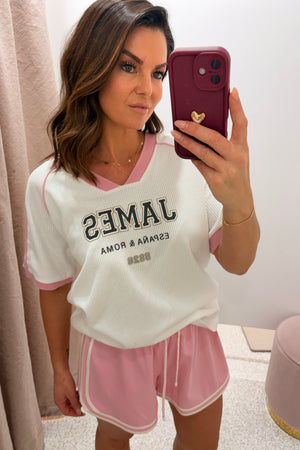 Araminta James James College Waffle Tee | Snow