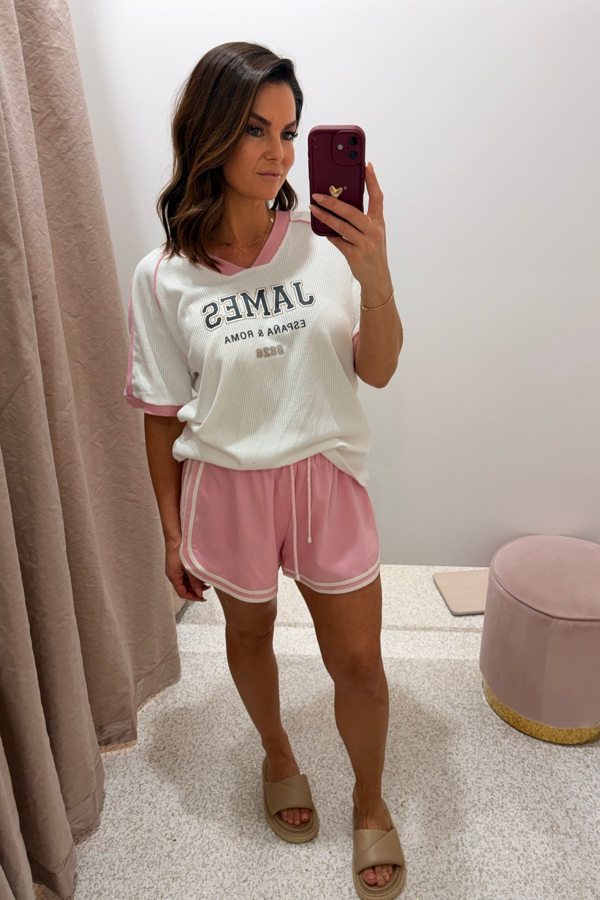 Araminta James James College Waffle Tee | Snow