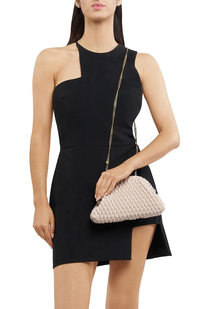 Olga Berg The Paige Textured Clutch Bag | Mink