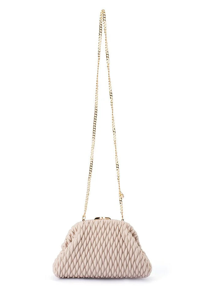 Olga Berg The Paige Textured Clutch Bag | Mink