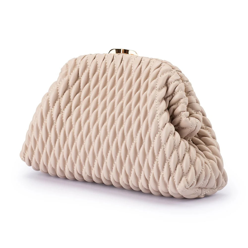 Olga Berg The Paige Textured Clutch Bag | Mink