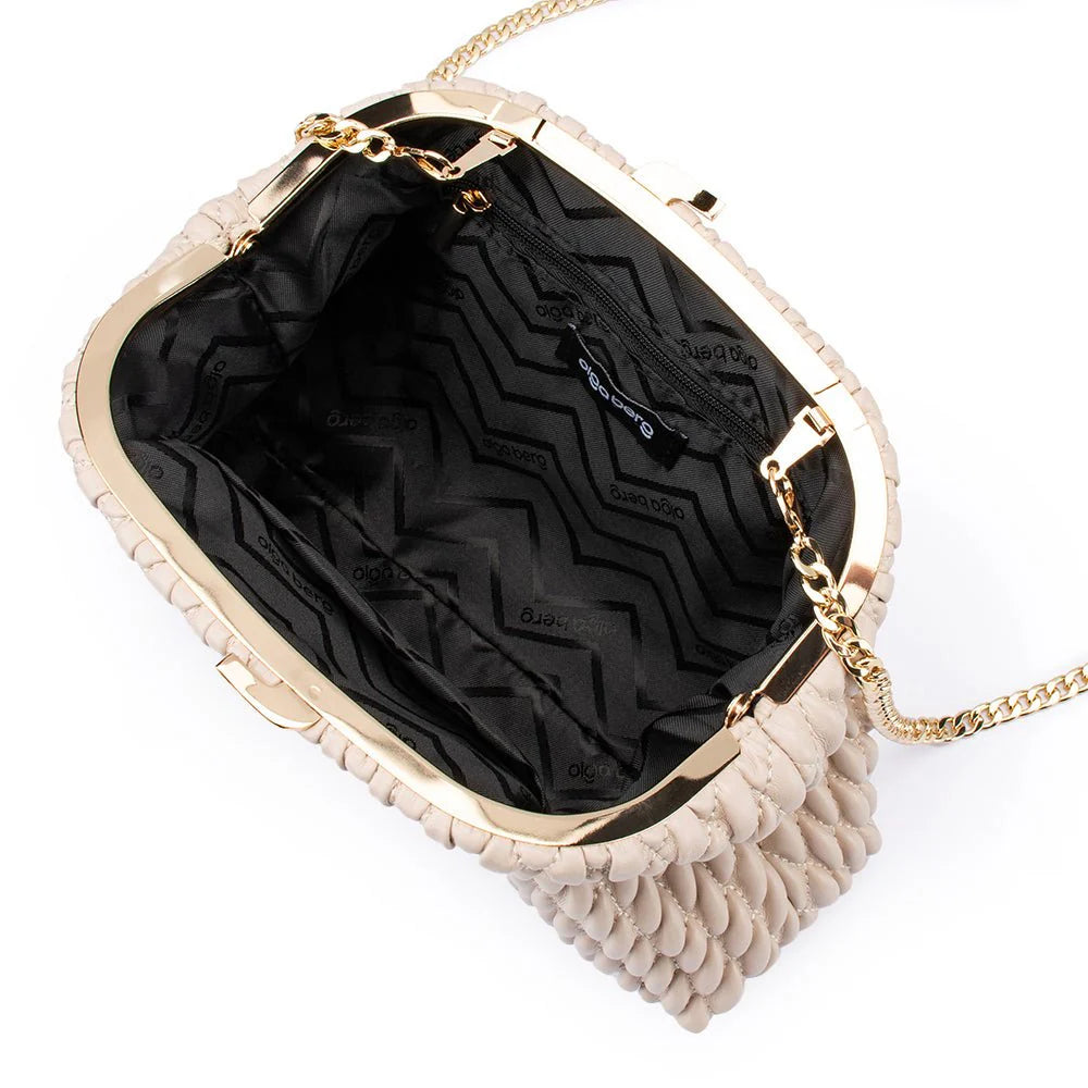 Olga Berg The Paige Textured Clutch Bag | Mink