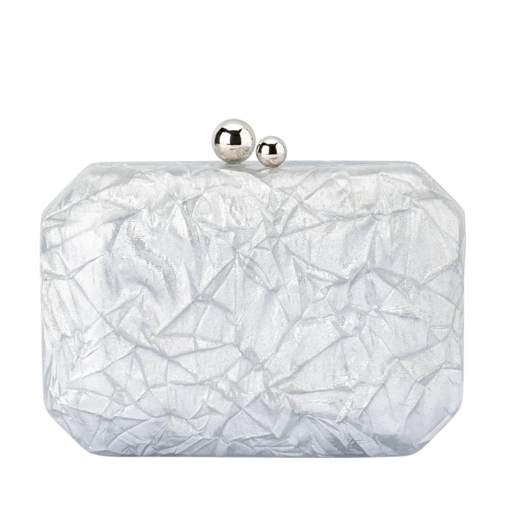 Olga Berg The Mateo Metallic Clutch | Silver