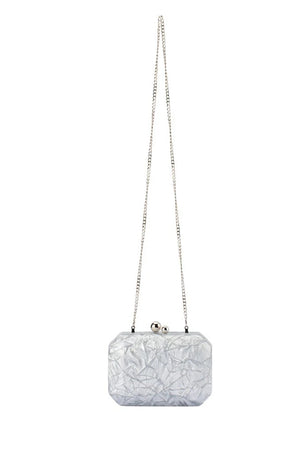 Olga Berg The Mateo Metallic Clutch | Silver