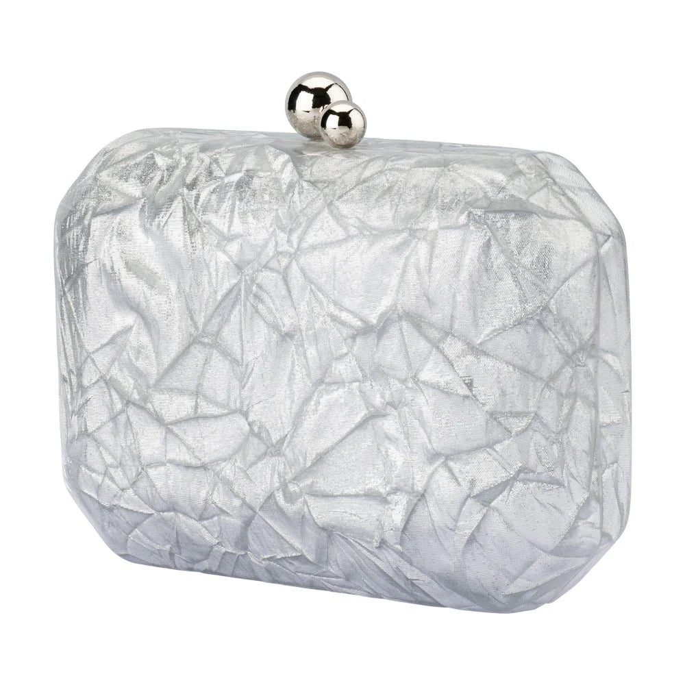 Olga Berg The Mateo Metallic Clutch | Silver