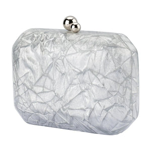 Olga Berg The Mateo Metallic Clutch | Silver