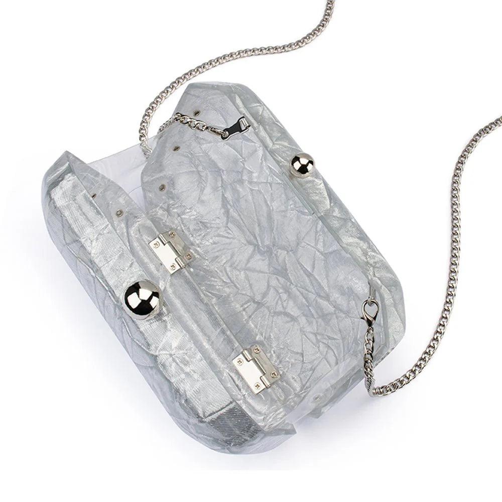 Olga Berg The Mateo Metallic Clutch | Silver