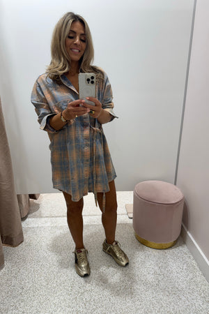 Summi Summi Pip Shirt Dress| Aperol Check