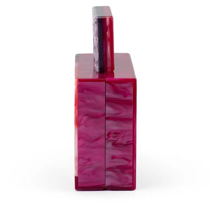 Olga Berg The Fleur Acrylic Top Handle Clutch Bag | Pink
