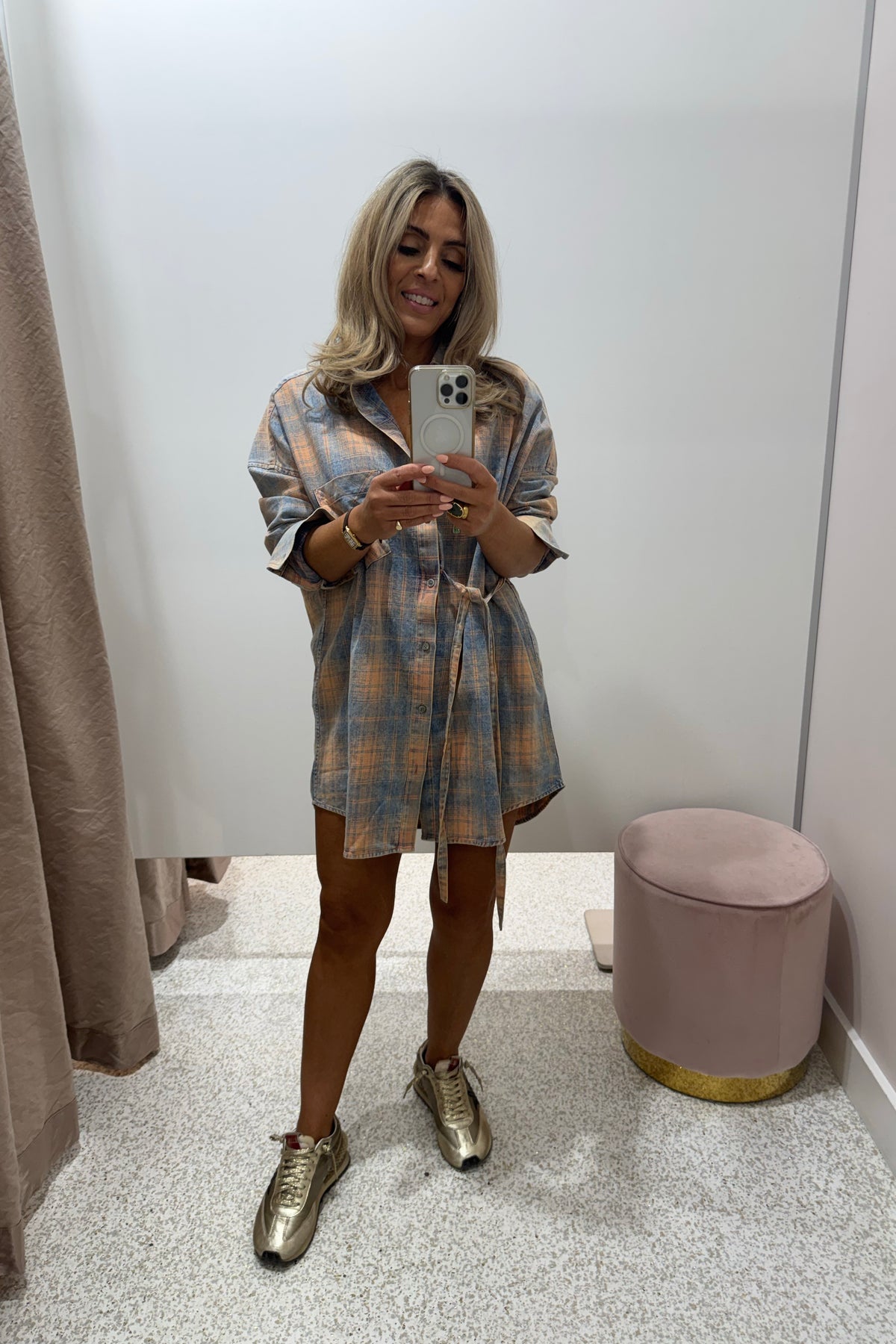Summi Summi Pip Shirt Dress| Aperol Check