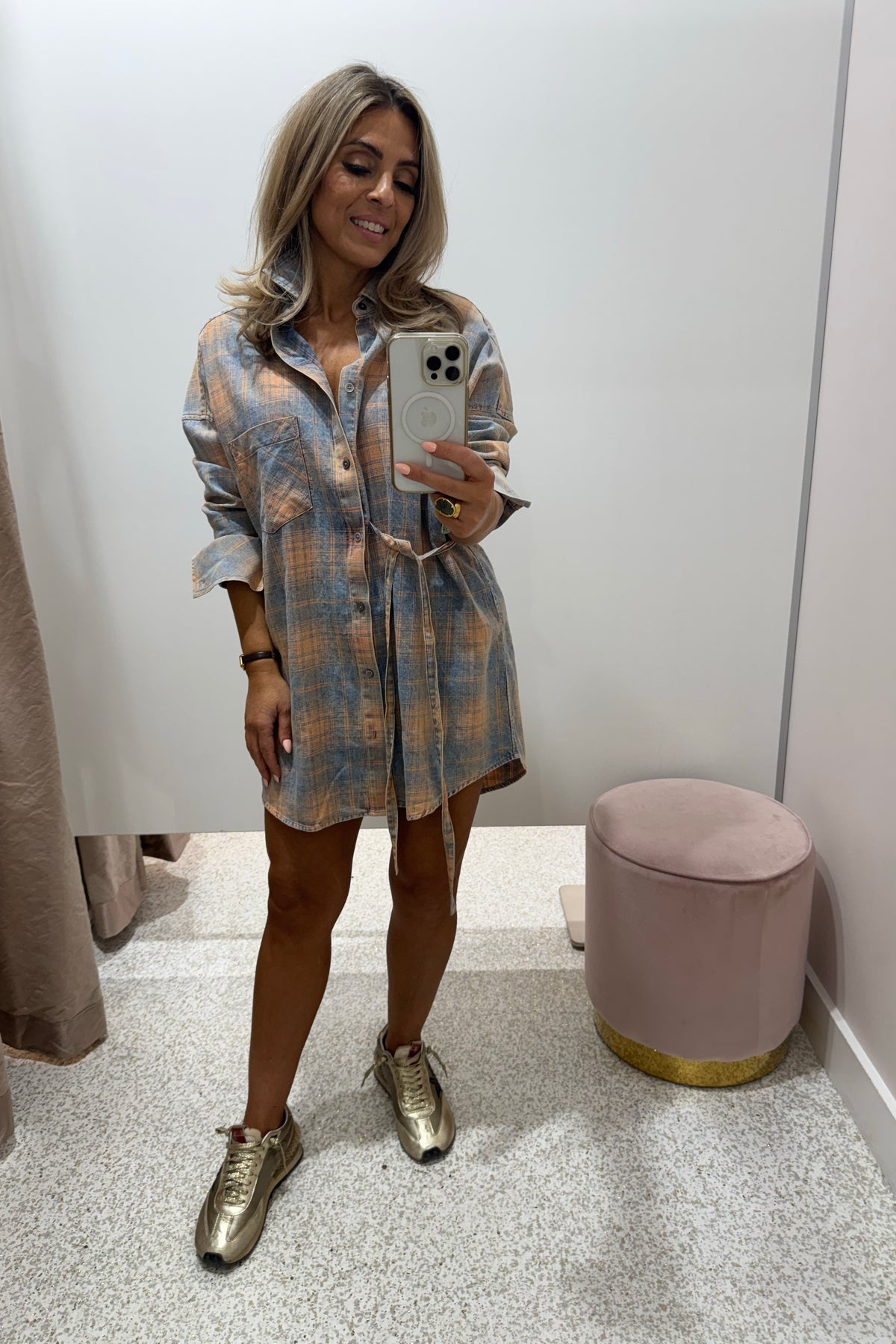 Summi Summi Pip Shirt Dress| Aperol Check